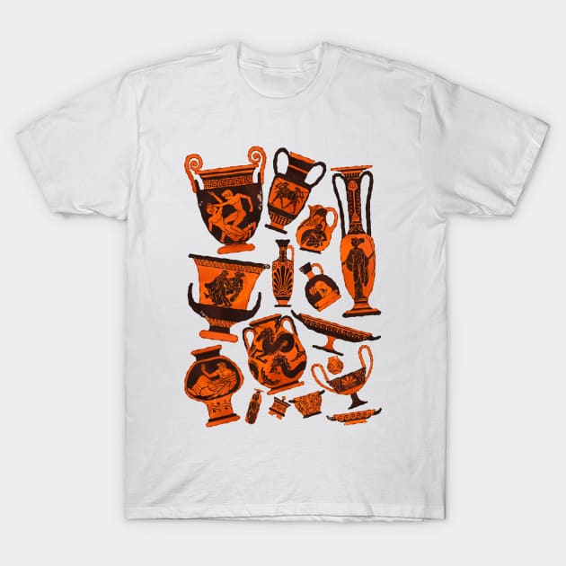 Ancient Greek Pottery T-Shirt by fabiomancini